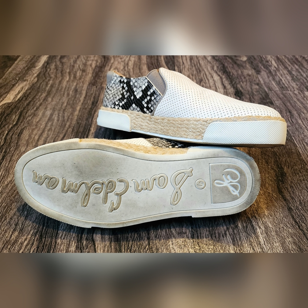 Sam Edelman Banks Espadrille Slip-On Sneakers White Snakeskin Size 6 - Picture 7 of 12